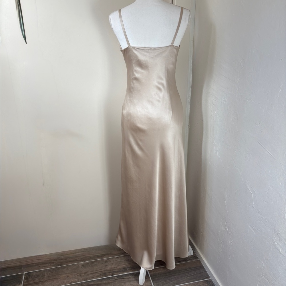 Silk Satin Classic Spaghetti Strap Slip Gown S - Picture 6 of 10